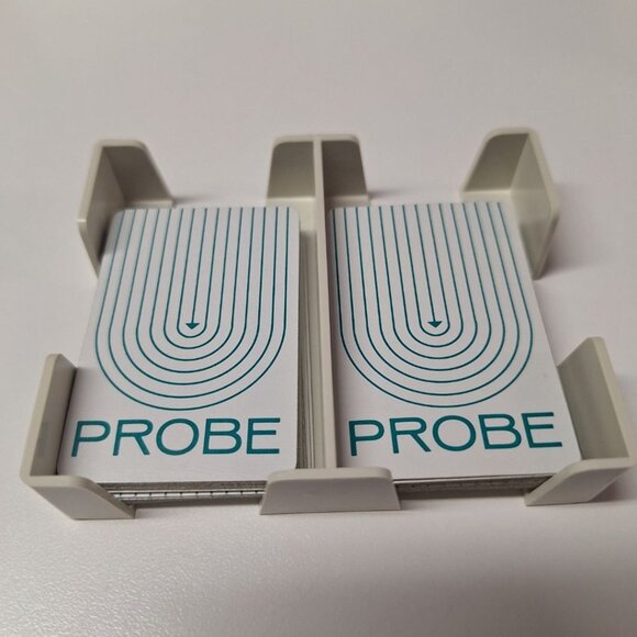 1974 Probe Game Replacement White Cards Piece Set Plastic Tray Holder Vintage - Picture 2 of 4